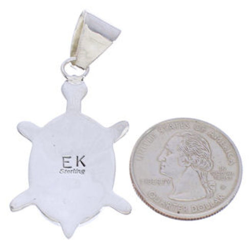 Multicolor Turtle Native American Design Silver Pendant MW77644